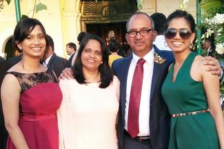 Epilepsy Survivor for 4 decades Ignatius Misquitta with his wife and daughters