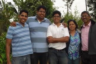 Image: Marianne with her 3 sons and her husband