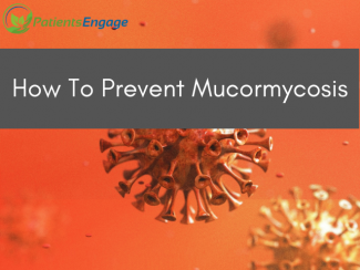 Image of a coronavirus and text overlay which says How to prevent mucormycosis