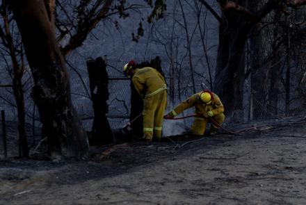 Responders in yellow outfit helping in disaster management