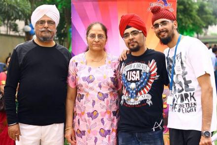 Thalassemia patient Gagandeep Singh Chandok is on the right most in white T-shirt with his  brother and his parents